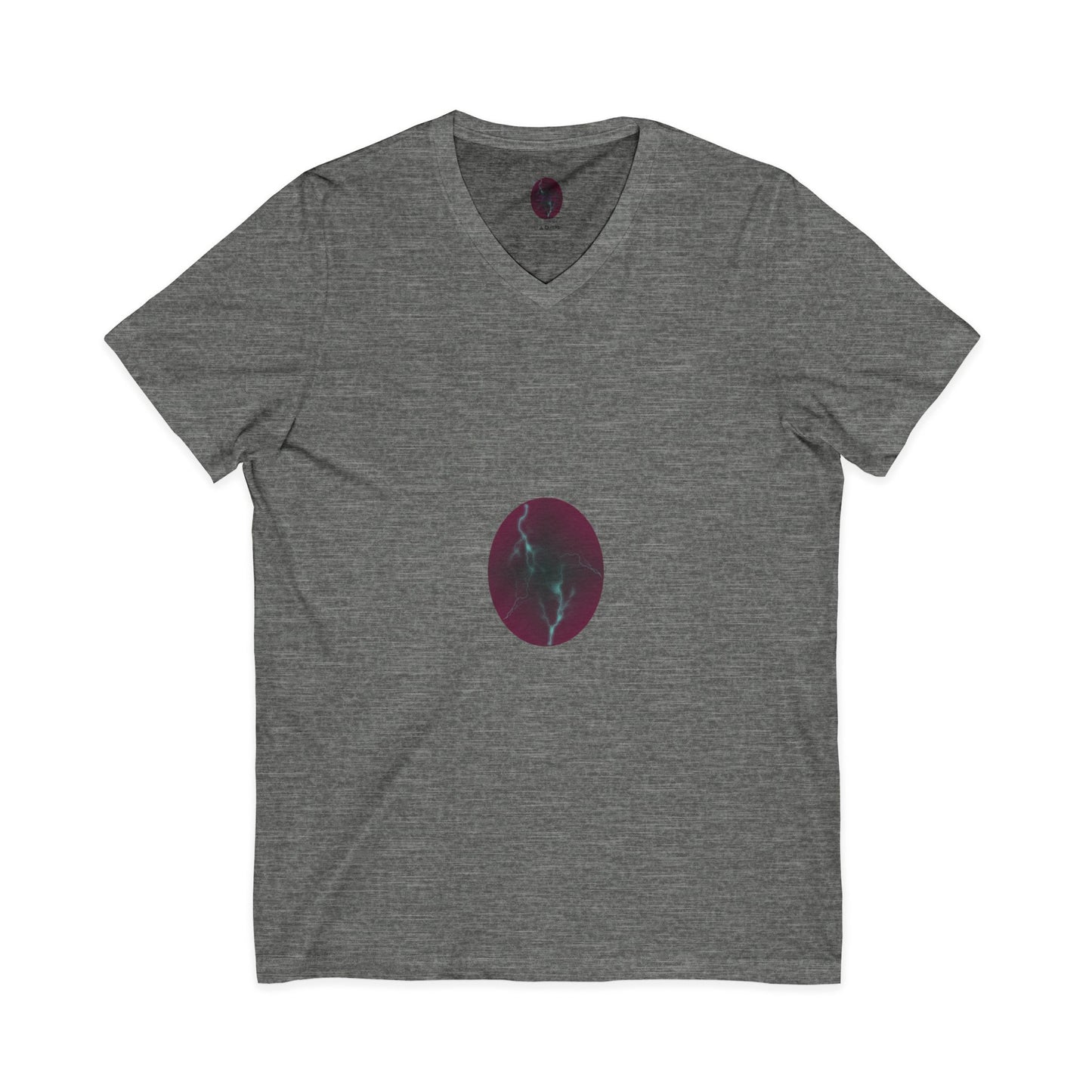 Cosmic Current – Dreamy Electric Magenta & Blue Abstract Women’s V-Neck T‑Shirt