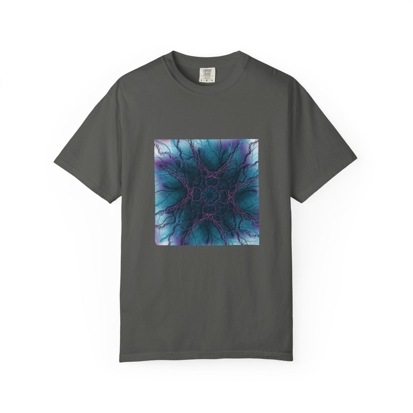 Mystic Bloom Tee — Teal & Purple Geometric Art T-Shirt