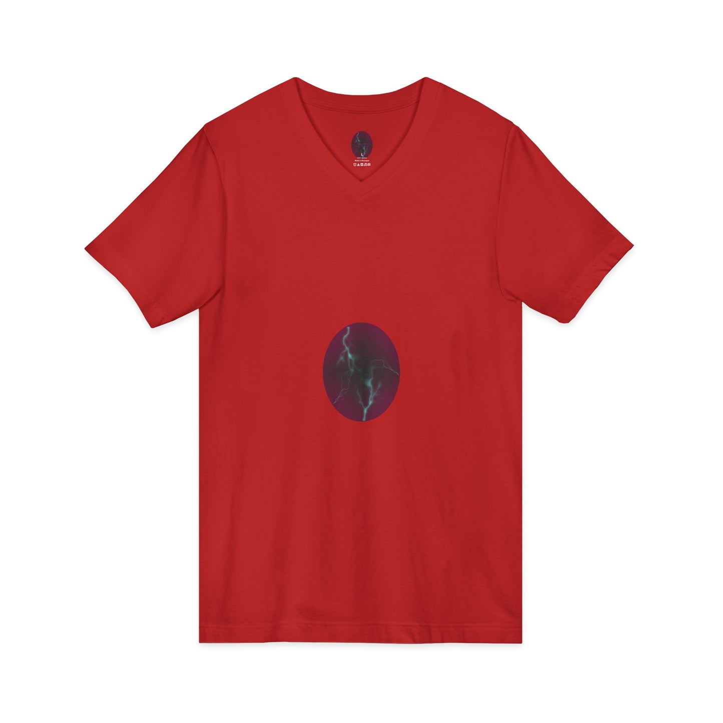 Cosmic Current – Dreamy Electric Magenta & Blue Abstract Women’s V-Neck T‑Shirt