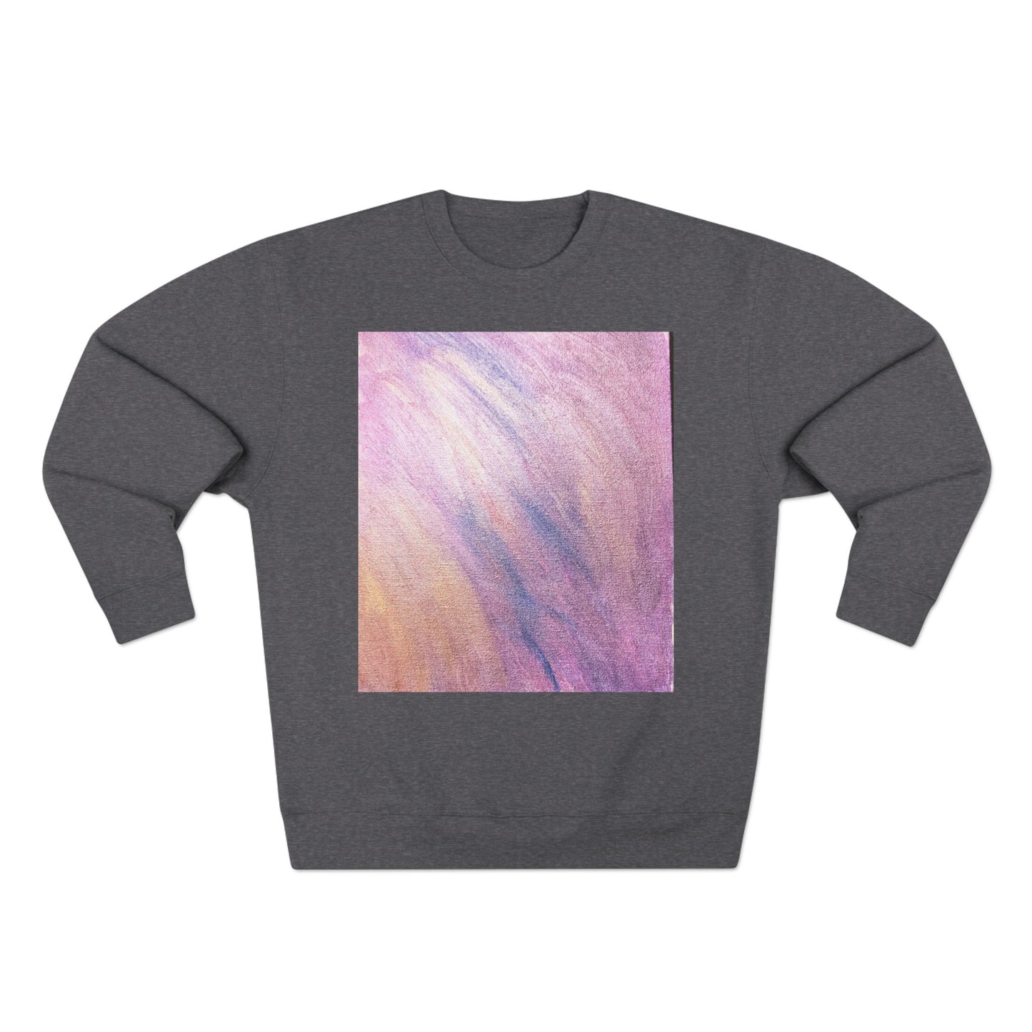 "Dreamwave Drift" Crewneck Sweatshirt – Soft Pink & Lavender Abstract Design