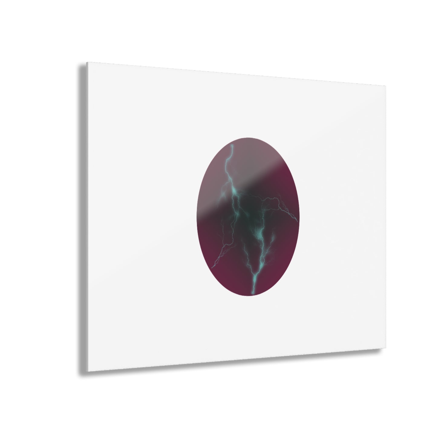 Cosmic Current Abstract Lightning Orb Acrylic Print — Modern Wall Art (French Cleat Hanging)