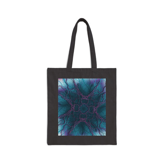 Mystic Bloom Abstract Teal & Purple Mandala Tote Bag