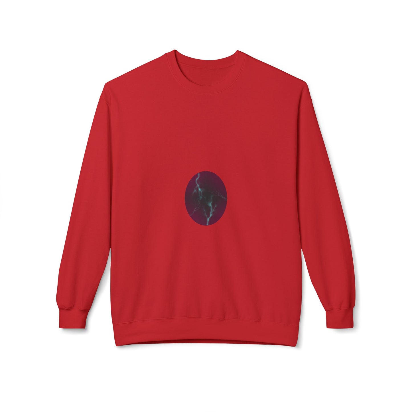 Cosmic Current Crewneck Sweatshirt — Minimal Dark Moon Oval Graphic