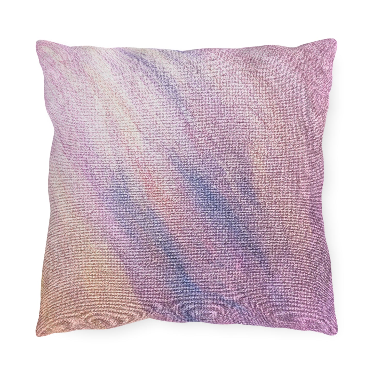 "Dreamwave Drift" Outdoor Pillow — Blush Lavender Ombre Patio Cushion