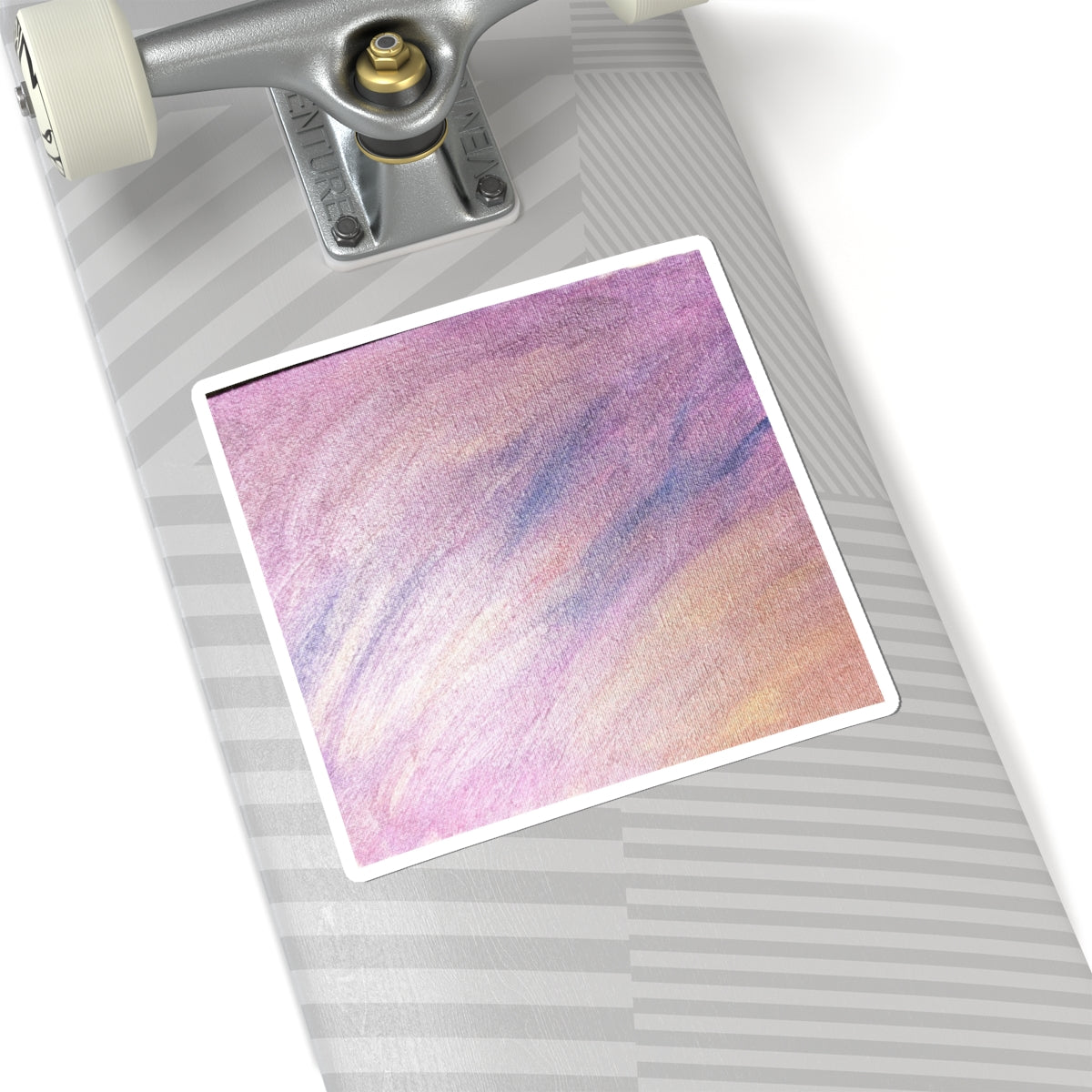 "Dreamwave Drift" Moody Abstract Art Sticker — Pink Lavender Gradient Decal for Laptops & Journals