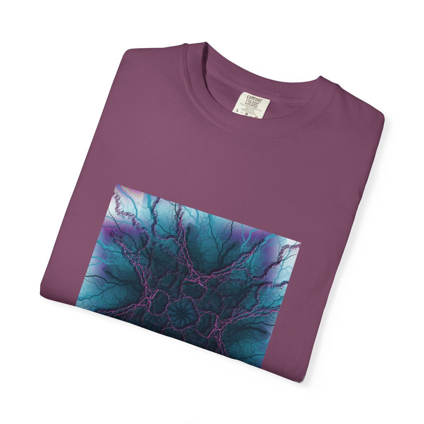 Mystic Bloom Tee — Teal & Purple Geometric Art T-Shirt