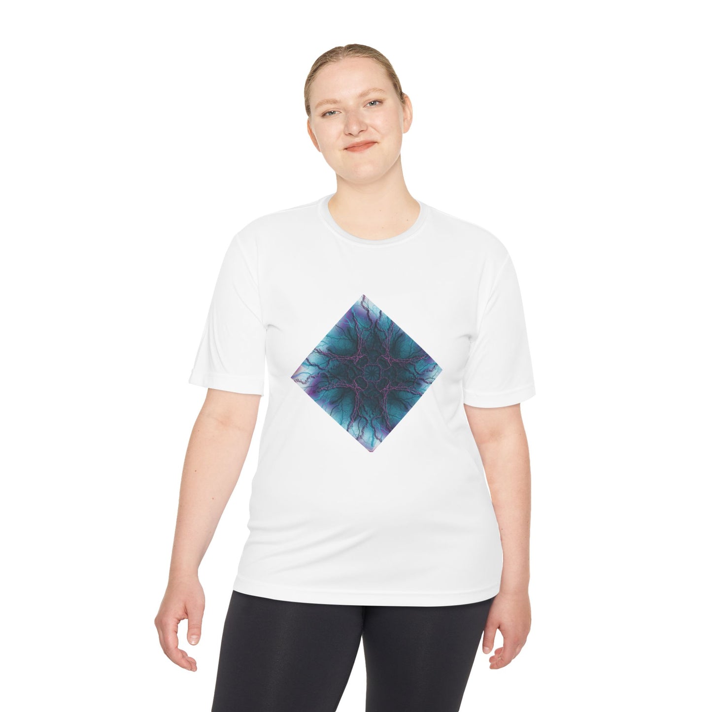 Mystic Bloom Teal & Purple Mandala Graphic Moisture-Wicking Tee