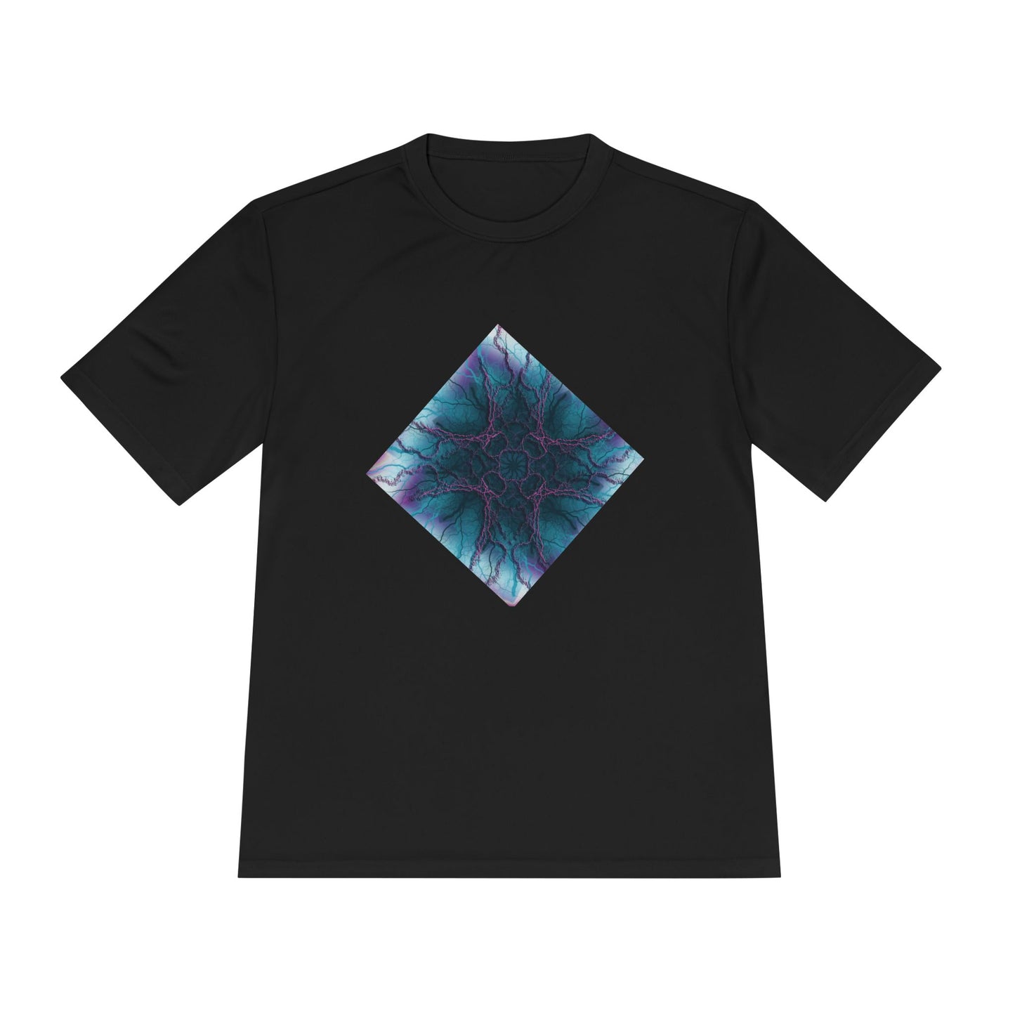 Mystic Bloom Teal & Purple Mandala Graphic Moisture-Wicking Tee
